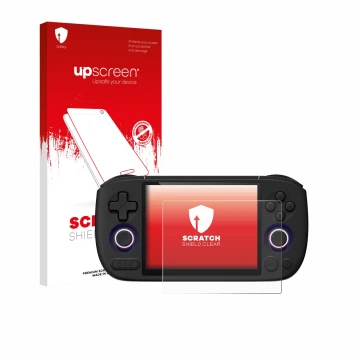 Face avant d’un emballage produit avec le logo de la marque upscreen. À côté, l’appareil Ayaneo Pocket Air Mini est représenté