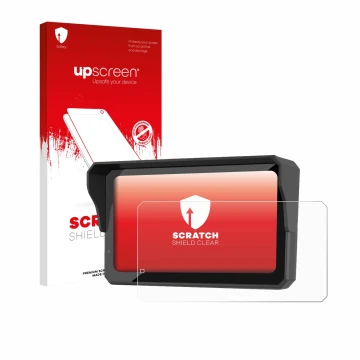 Face avant d’un emballage produit avec le logo de la marque upscreen. À côté, l’appareil Carpuride W602S Pro est représenté av