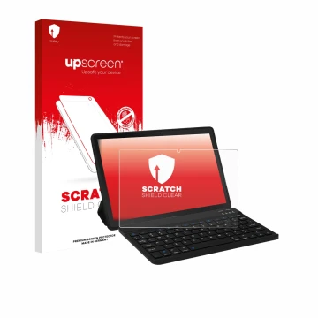 Face avant d’un emballage produit avec le logo de la marque upscreen. À côté, l’appareil Laptok YXPA7LBK 11