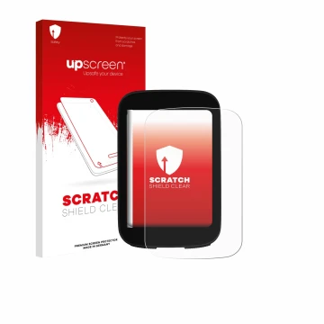 Face avant d’un emballage produit avec le logo de la marque upscreen. À côté, l’appareil Bikevee ‎BKV300B 2.4