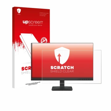 Face avant d’un emballage produit avec le logo de la marque upscreen. À côté, l’appareil Lenovo L24-4e est représenté avec la 