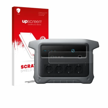 Face avant d’un emballage produit avec le logo de la marque upscreen. À côté, l’appareil Anker SOLIX C1000 Gen 2 est représent