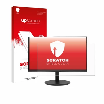 Face avant d’un emballage produit avec le logo de la marque upscreen. À côté, l’appareil Dell CB242Y P6 est représenté avec la