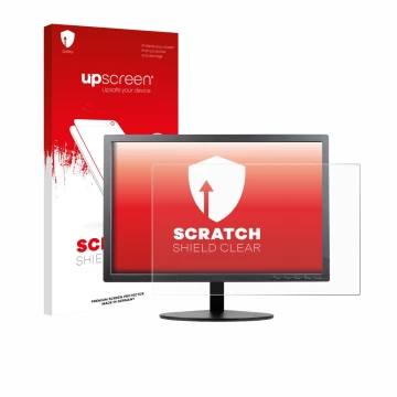 Face avant d’un emballage produit avec le logo de la marque upscreen. À côté, l’appareil Lenovo ThinkVision T2054p est représe