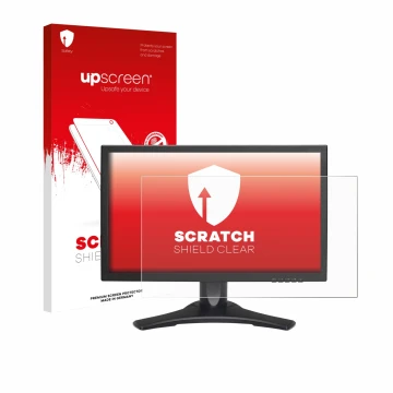 Face avant d’un emballage produit avec le logo de la marque upscreen. À côté, l’appareil Hanns.G HP227 est représenté avec la 