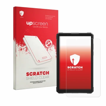 Face avant d’un emballage produit avec le logo de la marque upscreen. À côté, l’appareil Hotwav R11 Pro est représenté avec la