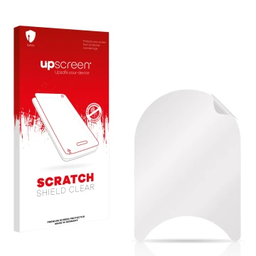 Face avant d’un emballage produit avec le logo de la marque upscreen. À côté se trouve la protection d’écran correspondante.