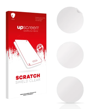 Face avant d’un emballage produit avec le logo de la marque upscreen. À côté se trouve la protection d’écran correspondante.