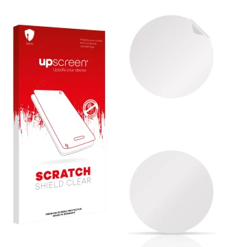 Face avant d’un emballage produit avec le logo de la marque upscreen. À côté se trouve la protection d’écran correspondante.