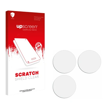 Face avant d’un emballage produit avec le logo de la marque upscreen. À côté se trouve la protection d’écran correspondante.