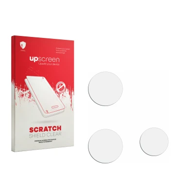Face avant d’un emballage produit avec le logo de la marque upscreen. À côté se trouve la protection d’écran correspondante.