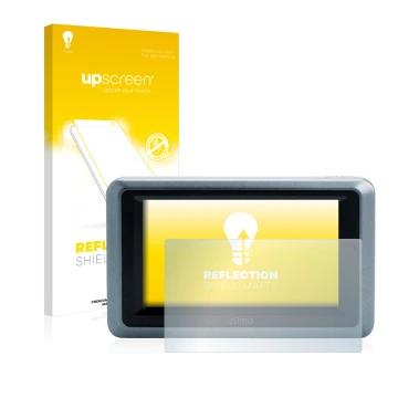 Face avant d’un emballage produit avec le logo de la marque upscreen. À côté, l’appareil Garmin zumo 660 est représenté avec l