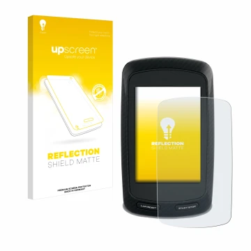 Face avant d’un emballage produit avec le logo de la marque upscreen. À côté, l’appareil Garmin Edge 800 est représenté avec l