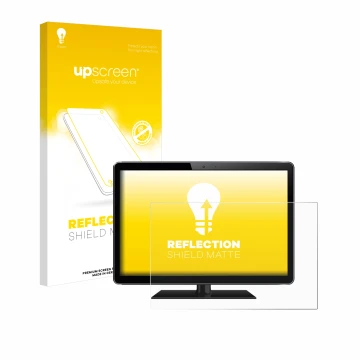 Face avant d’un emballage produit avec le logo de la marque upscreen. À côté, l’appareil est représenté avec la protection d’é