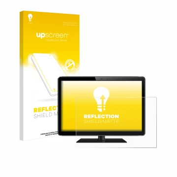 Face avant d’un emballage produit avec le logo de la marque upscreen. À côté, l’appareil est représenté avec la protection d’é