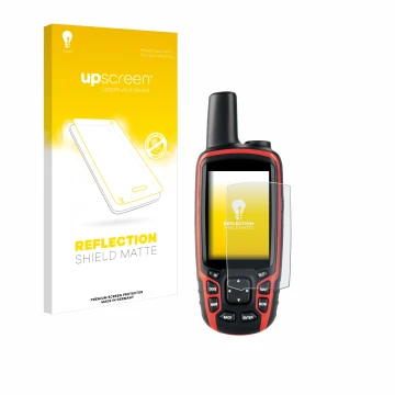 Face avant d’un emballage produit avec le logo de la marque upscreen. À côté, l’appareil Garmin Astro 320 est représenté avec 