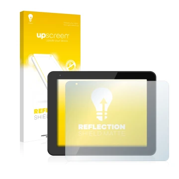 Face avant d’un emballage produit avec le logo de la marque upscreen. À côté, l’appareil BQ Curie 2 est représenté avec la pro