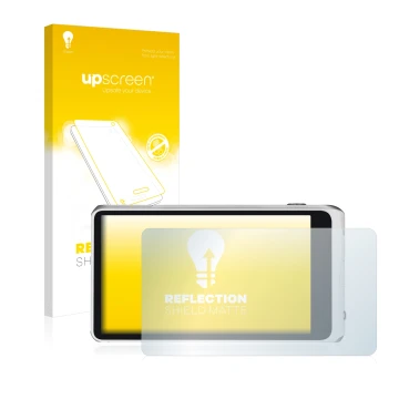 Face avant d’un emballage produit avec le logo de la marque upscreen. À côté, l’appareil Samsung Galaxy Camera 2 EK-GC200 est 