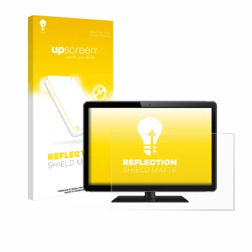Face avant d’un emballage produit avec le logo de la marque upscreen. À côté, l’appareil est représenté avec la protection d’é