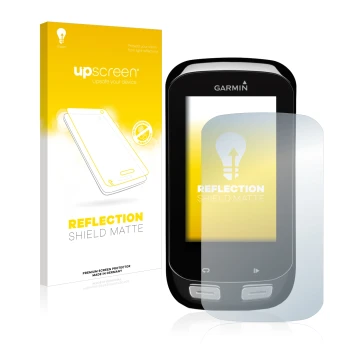 Face avant d’un emballage produit avec le logo de la marque upscreen. À côté, l’appareil Garmin Edge 1000 est représenté avec 