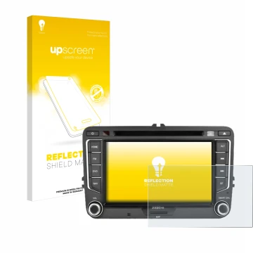 Face avant d’un emballage produit avec le logo de la marque upscreen. À côté, l’appareil Zenec E>Go 7