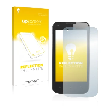 Face avant d’un emballage produit avec le logo de la marque upscreen. À côté, l’appareil Prestigio MultiPhone 8400 DUO PSP8400
