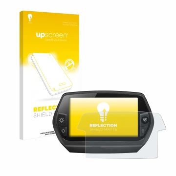 Face avant d’un emballage produit avec le logo de la marque upscreen. À côté, l’appareil Bosch Nyon 2014 est représenté avec l