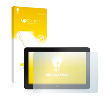 Face avant d’un emballage produit avec le logo de la marque upscreen. À côté, l’appareil Dell Venue 11 Pro 7140 (2013-2014) es