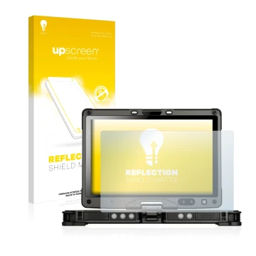 Face avant d’un emballage produit avec le logo de la marque upscreen. À côté, l’appareil Getac V110 est représenté avec la pro