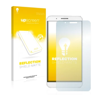 Face avant d’un emballage produit avec le logo de la marque upscreen. À côté, l’appareil Honor 7i est représenté avec la prote