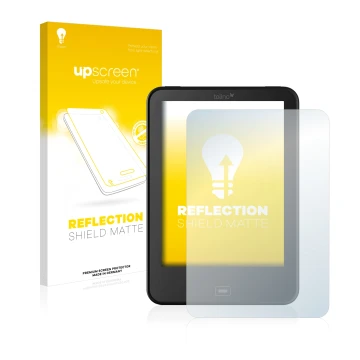 Face avant d’un emballage produit avec le logo de la marque upscreen. À côté, l’appareil Tolino Vision 3 HD est représenté ave