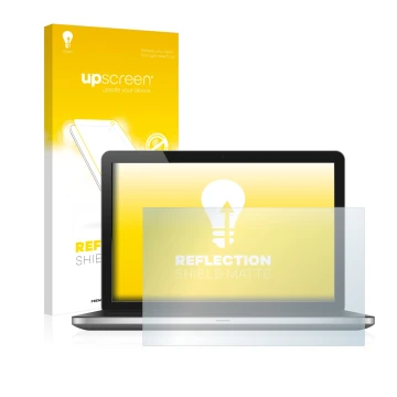 Face avant d’un emballage produit avec le logo de la marque upscreen. À côté, l’appareil est représenté avec la protection d’é