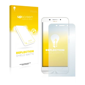 Face avant d’un emballage produit avec le logo de la marque upscreen. À côté, l’appareil ASUS ZenFone Max ZC550KL est représen