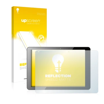 Face avant d’un emballage produit avec le logo de la marque upscreen. À côté, l’appareil Chuwi Hi12 est représenté avec la pro