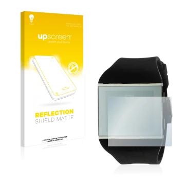 Face avant d’un emballage produit avec le logo de la marque upscreen. À côté, l’appareil The One Slim Square est représenté av