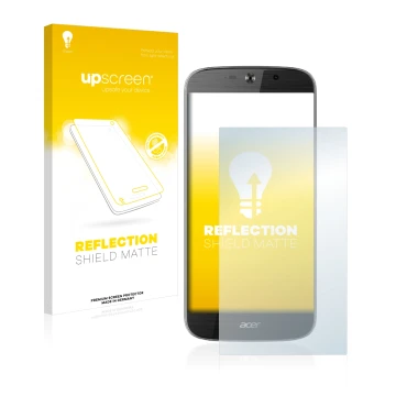 Face avant d’un emballage produit avec le logo de la marque upscreen. À côté, l’appareil Acer Liquid Jade Primo est représenté