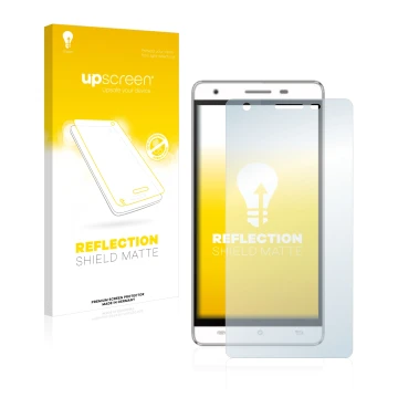 Face avant d’un emballage produit avec le logo de la marque upscreen. À côté, l’appareil Cubot H2 est représenté avec la prote