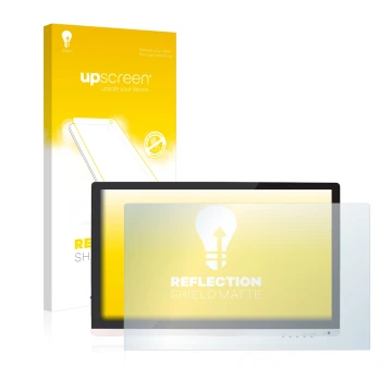 Face avant d’un emballage produit avec le logo de la marque upscreen. À côté, l’appareil Huion GT220 est représenté avec la pr