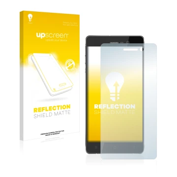 Face avant d’un emballage produit avec le logo de la marque upscreen. À côté, l’appareil Blackview Omega Pro est représenté av