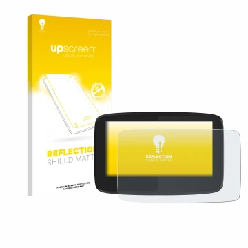 Face avant d’un emballage produit avec le logo de la marque upscreen. À côté, l’appareil TomTom GO 620 est représenté avec la 