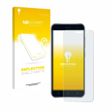 Face avant d’un emballage produit avec le logo de la marque upscreen. À côté, l’appareil ASUS ZenFone 3 ZE520KL est représenté