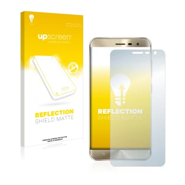Face avant d’un emballage produit avec le logo de la marque upscreen. À côté, l’appareil ASUS ZenFone 3 ZE552KL est représenté