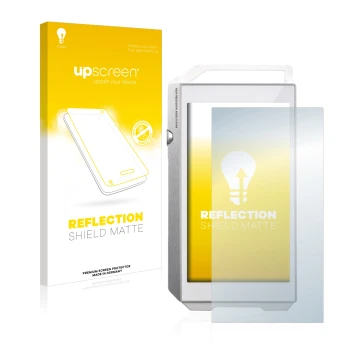 Face avant d’un emballage produit avec le logo de la marque upscreen. À côté, l’appareil Pioneer XDP-100R est représenté avec 