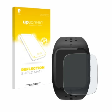 Face avant d’un emballage produit avec le logo de la marque upscreen. À côté, l’appareil Polar M430 est représenté avec la pro