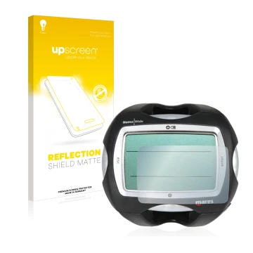 Face avant d’un emballage produit avec le logo de la marque upscreen. À côté, l’appareil Mares Nemo Wide 2 est représenté avec