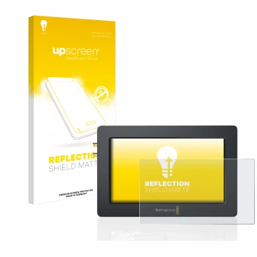 Face avant d’un emballage produit avec le logo de la marque upscreen. À côté, l’appareil Blackmagic Design Video Assist (5.0) 