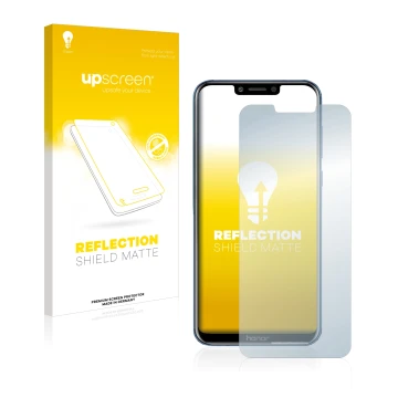 Face avant d’un emballage produit avec le logo de la marque upscreen. À côté, l’appareil Honor Play est représenté avec la pro