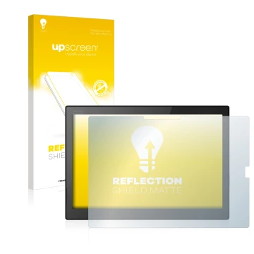 Face avant d’un emballage produit avec le logo de la marque upscreen. À côté, l’appareil Lenovo ThinkPad X1 Tablet (3.Gen) est