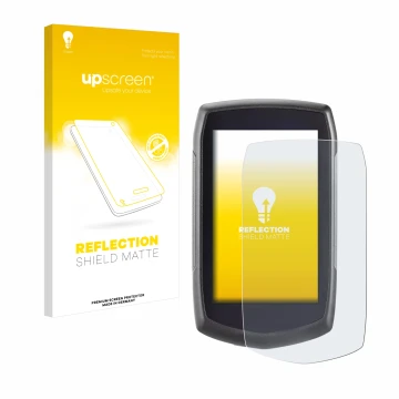 Face avant d’un emballage produit avec le logo de la marque upscreen. À côté, l’appareil A-Rival Teasi One Classic est représe