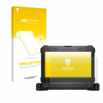 Face avant d’un emballage produit avec le logo de la marque upscreen. À côté, l’appareil Dell Latitude 5420 Rugged est représe